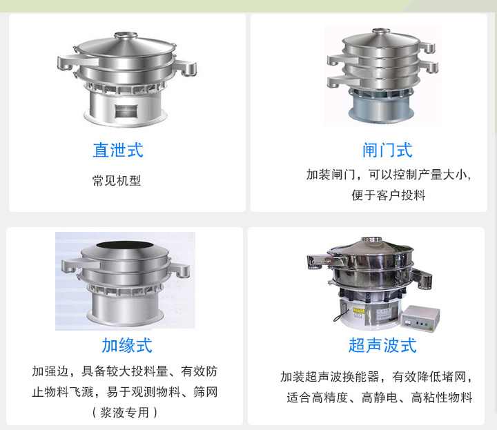 大漢旋振篩根據(jù)不同行業(yè)的要求分為直泄式、閘門式、加緣式、超聲波式等設(shè)計